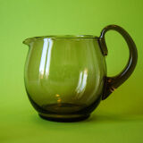 Carafe and set of smoked glasses