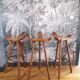 Set of 3 Spanish bar stools