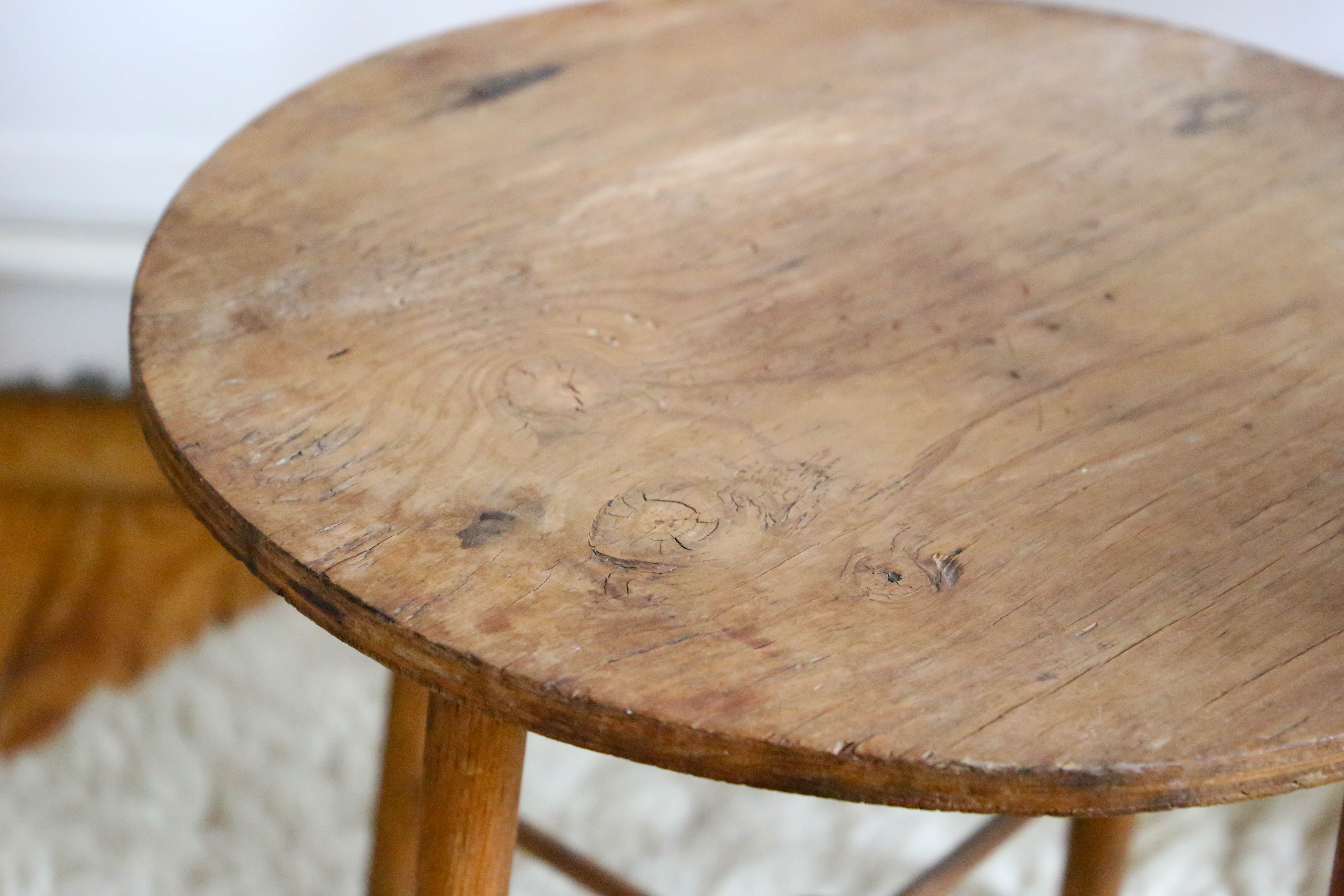 Rustic wooden side table, vintage
