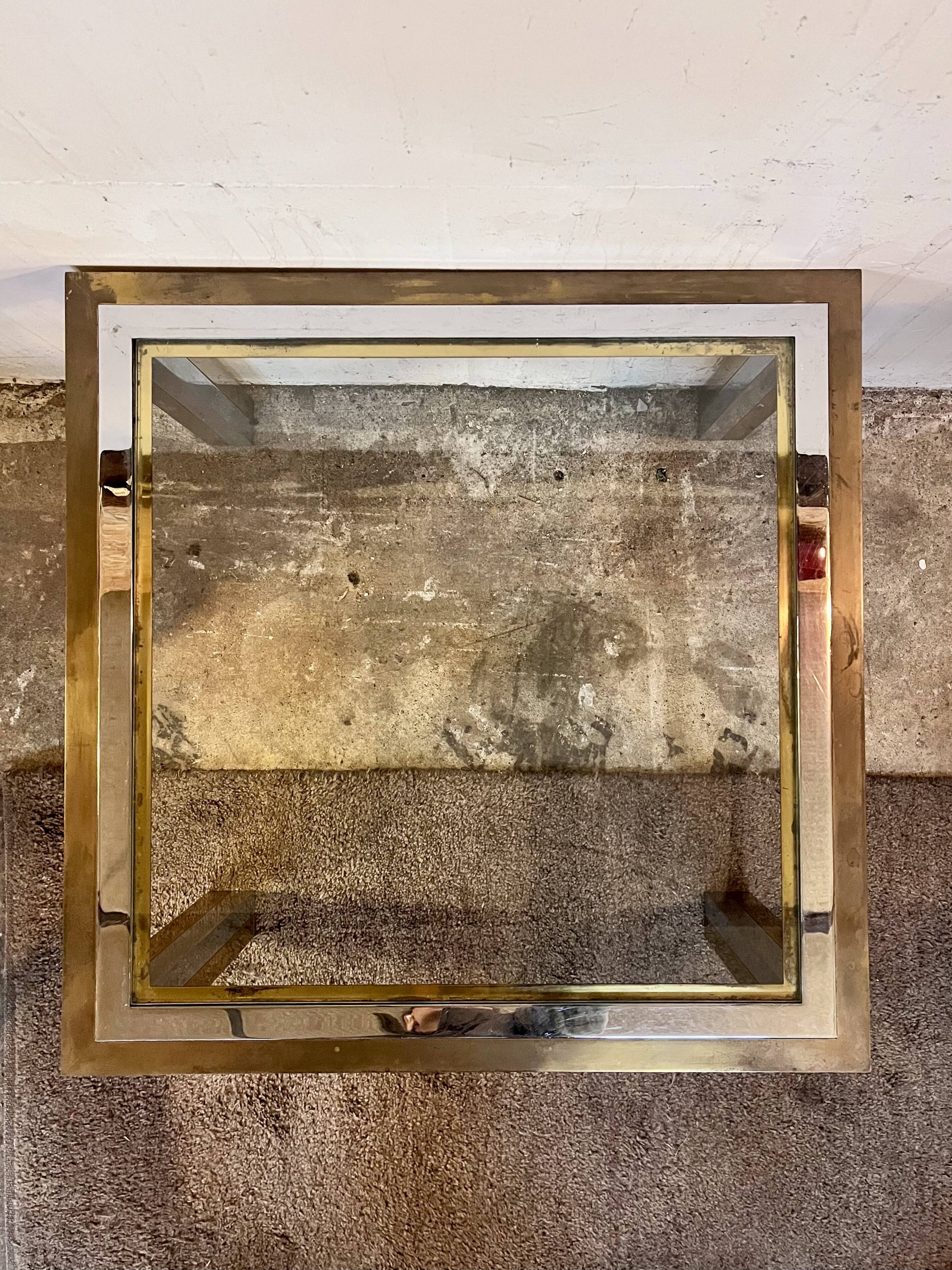 Chrome and brass coffee table, 1970