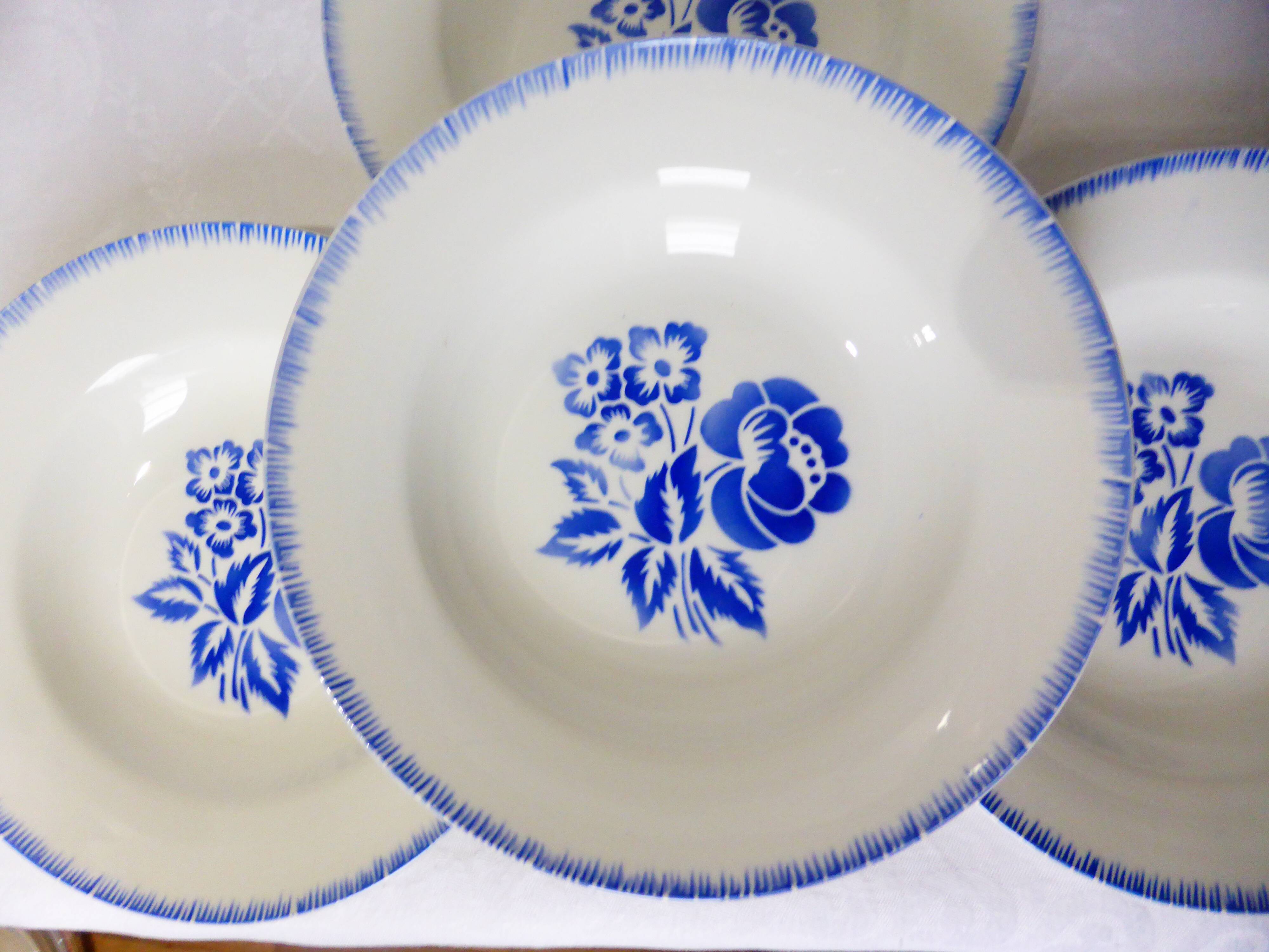 4 hollow plates of Digoin Sarreguemines model Simone 211247