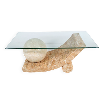 Table basse en pierre Mactan par Magnussen Ponte, années 1980