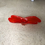 Red translucent blown glass bowl / centrepiece.