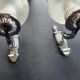 Pair of chrome wall sconces vintage bathroom