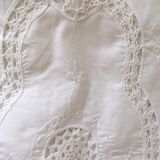 Tablecloth rectangular white cotton embroidered