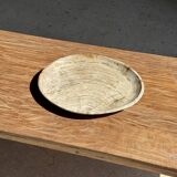 Petrified wood catchall or dish in light grey with rings D27x25 -3320