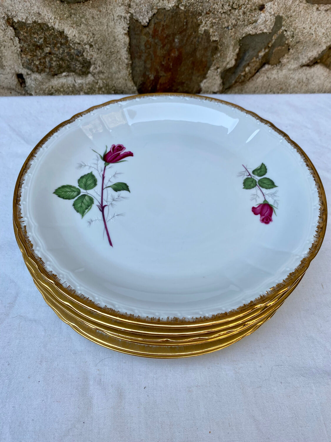 Service de table Berry roses en porcelaine