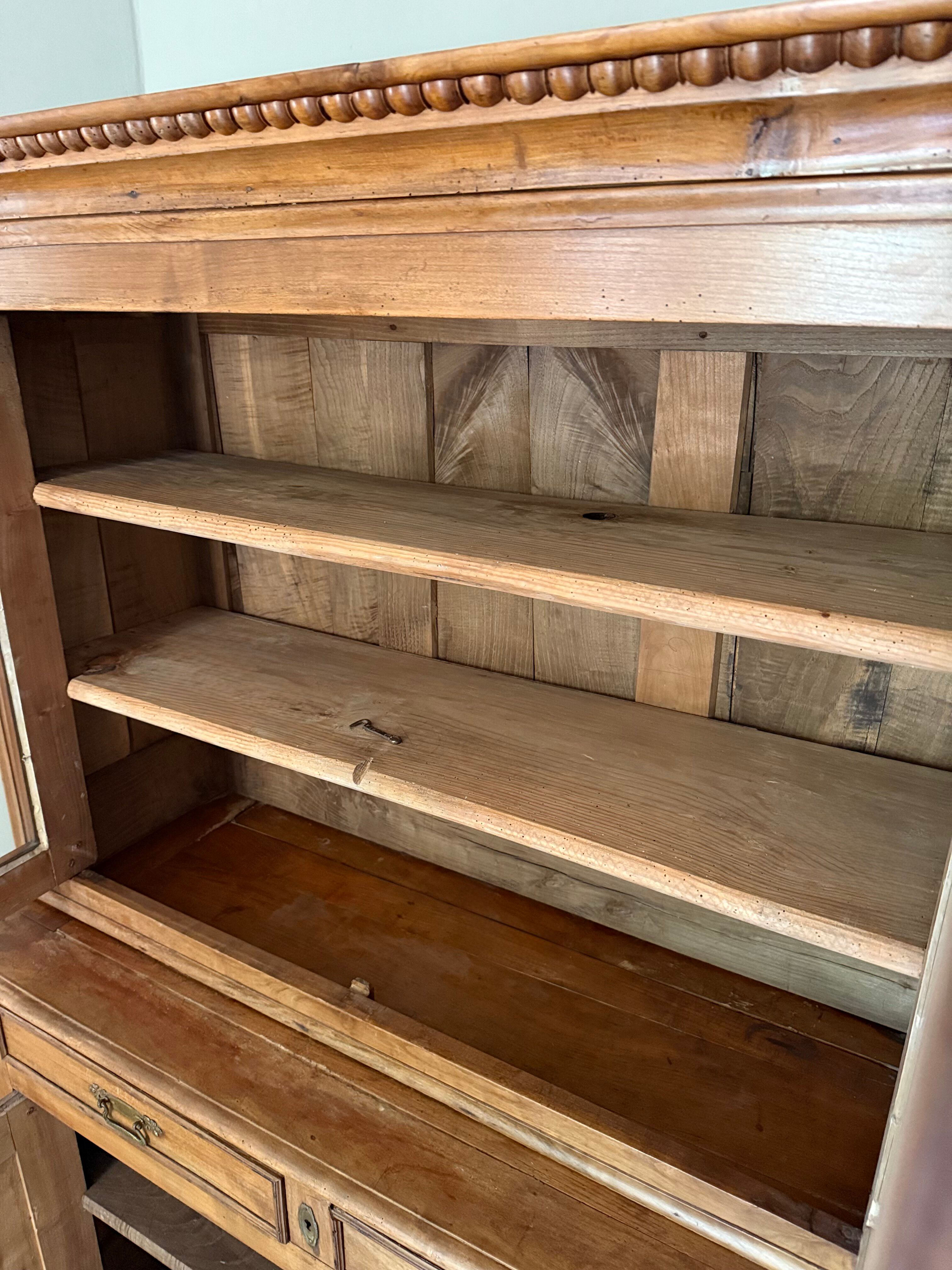 Antique two-body buffet in solid wood