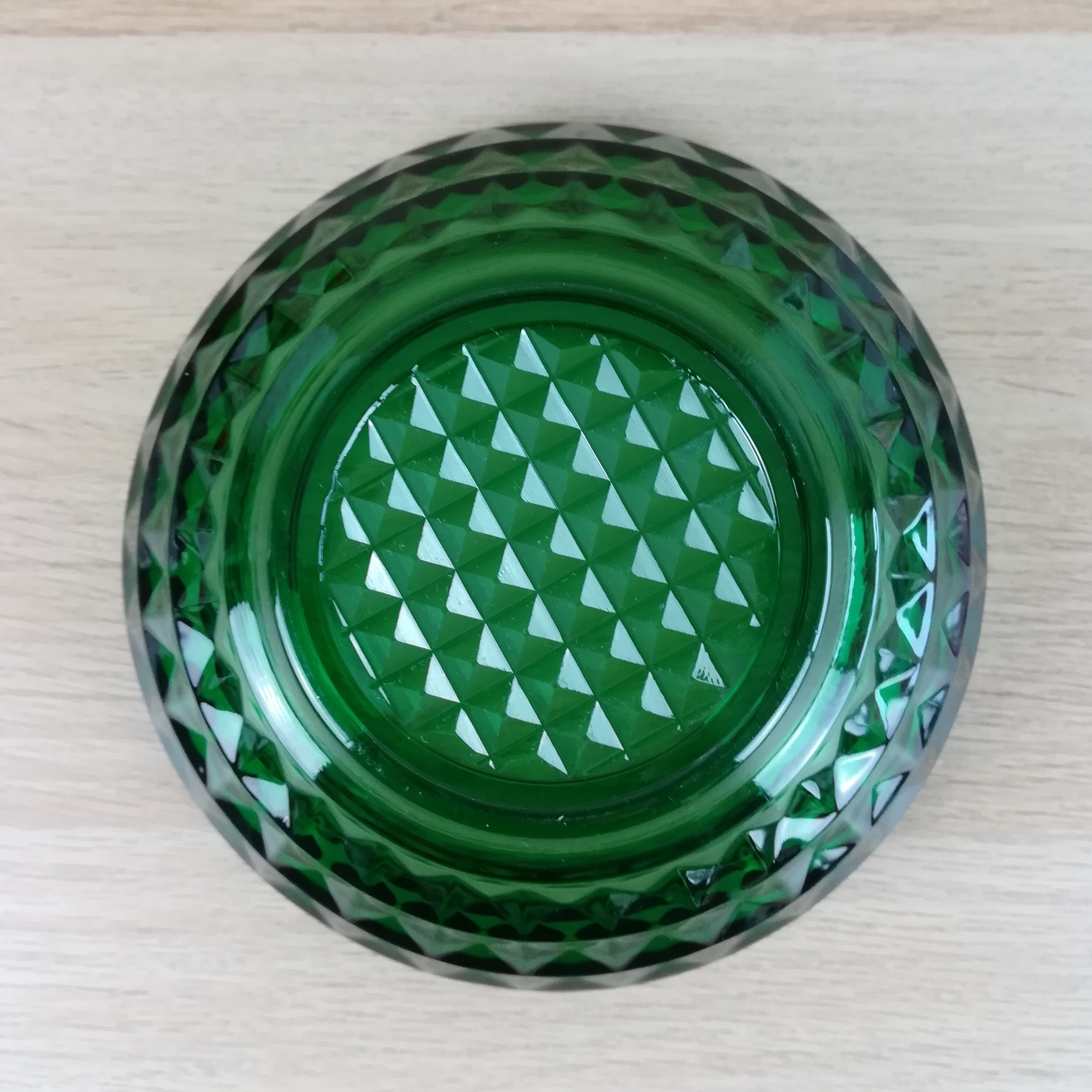Green glass bowl