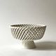 handwoven ceramic bowl/table centrepiece, Italy circa 1970