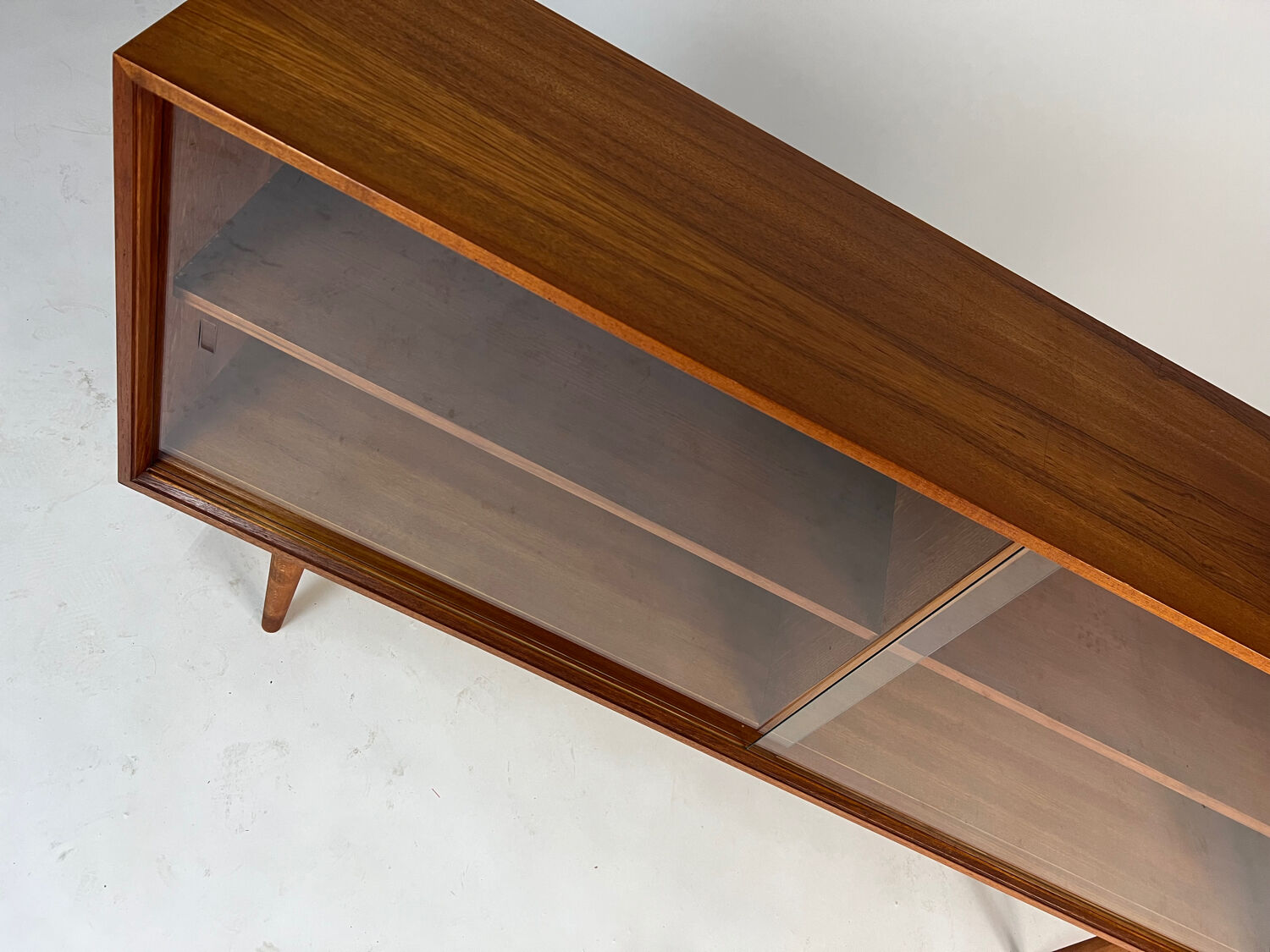 Vintage teak display cabinet sideboard shelf 60s midcentury