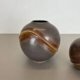 Set of 2 rare ceramic pottery "orion" vases by dümler and breiden, germany 1970s