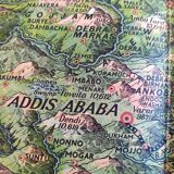 Beautiful bird's-eye view map of the Abyssinia region