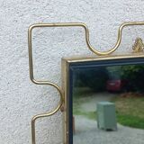 Vintage 1950s neoclassical style gold metal mirror