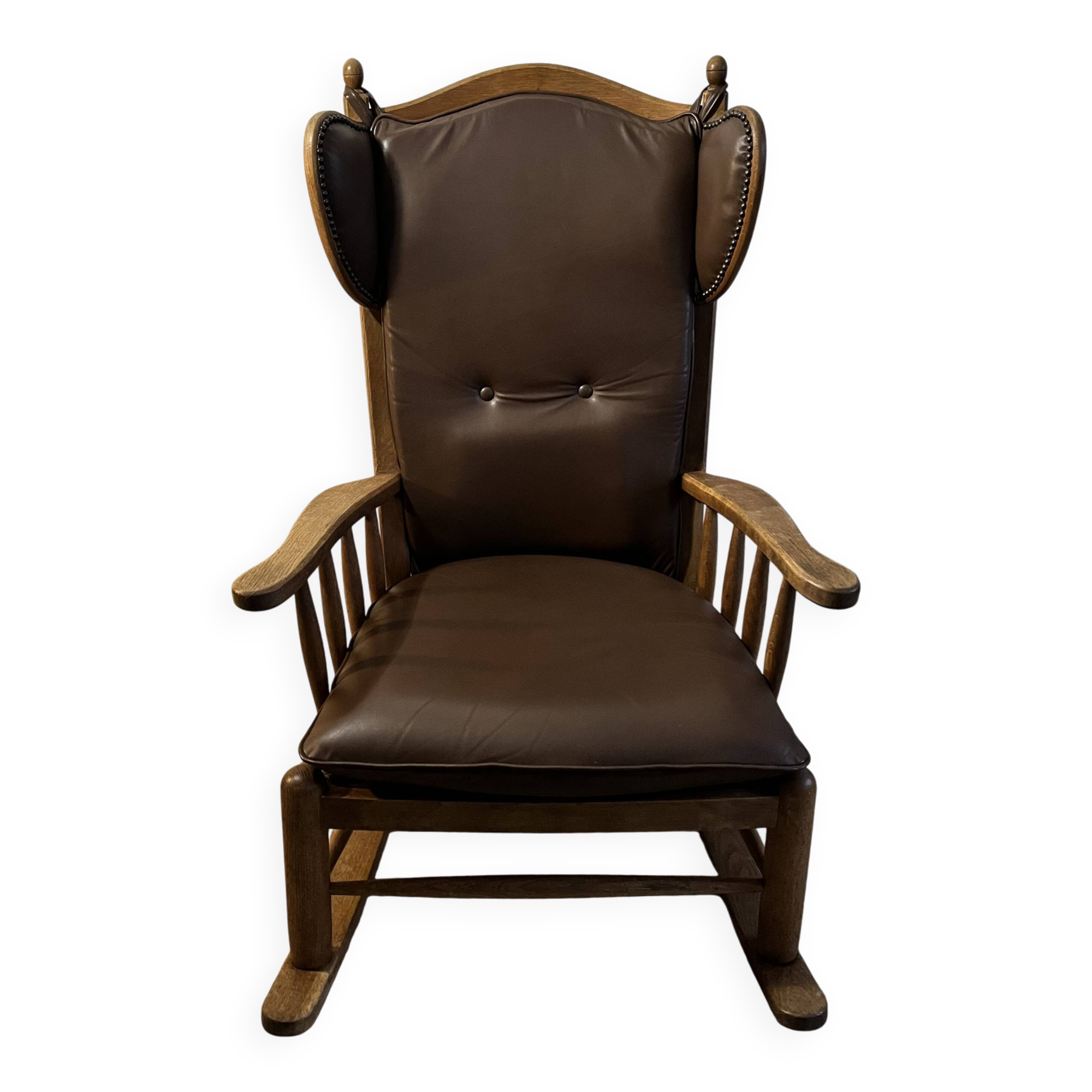 1950s leather wingback armchair
