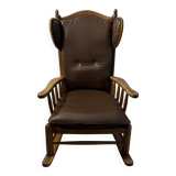 1950s leather wingback armchair