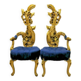 Louis XV style armchairs in the shape of a feather