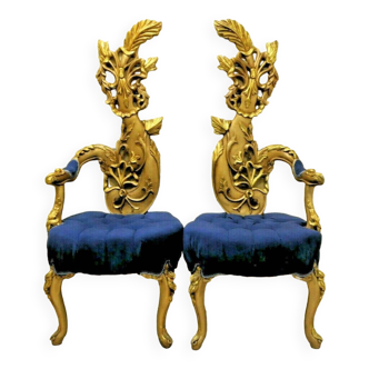 Fauteuils style Louis XV en forme de plume