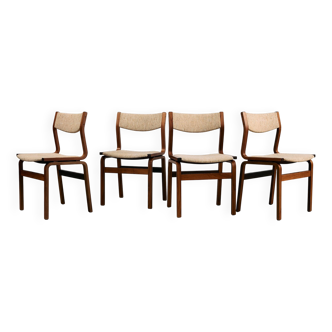 4 chaises en hêtre courbé et laine