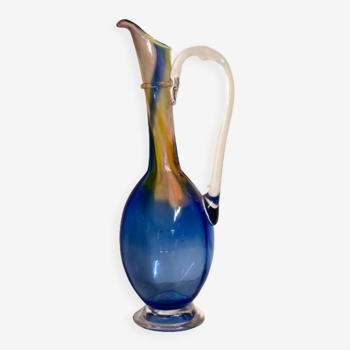 Carafe bleue verre soufflé