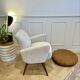 Vintage armchair – Ecru fabric – 1970s