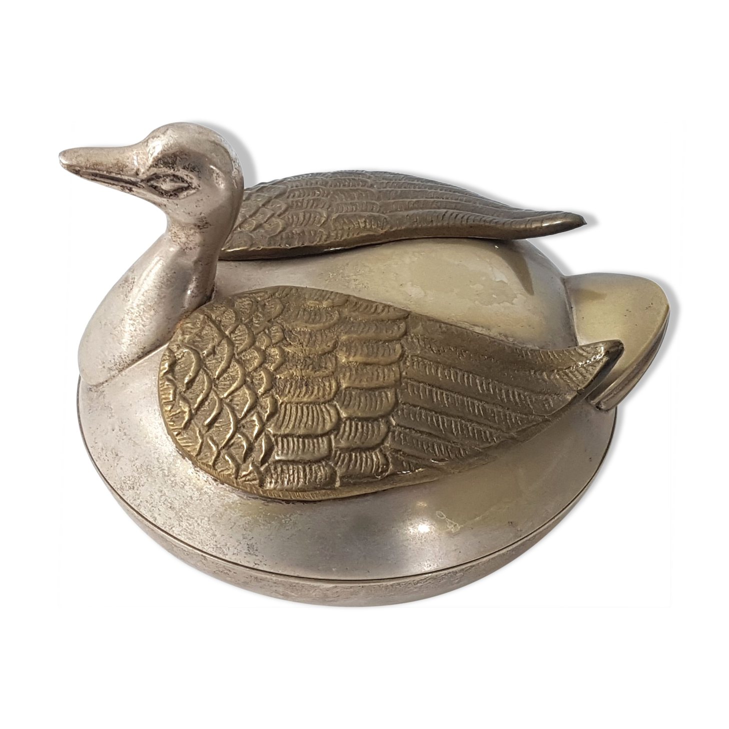 Bonbonniere 1970 vintage silver metal