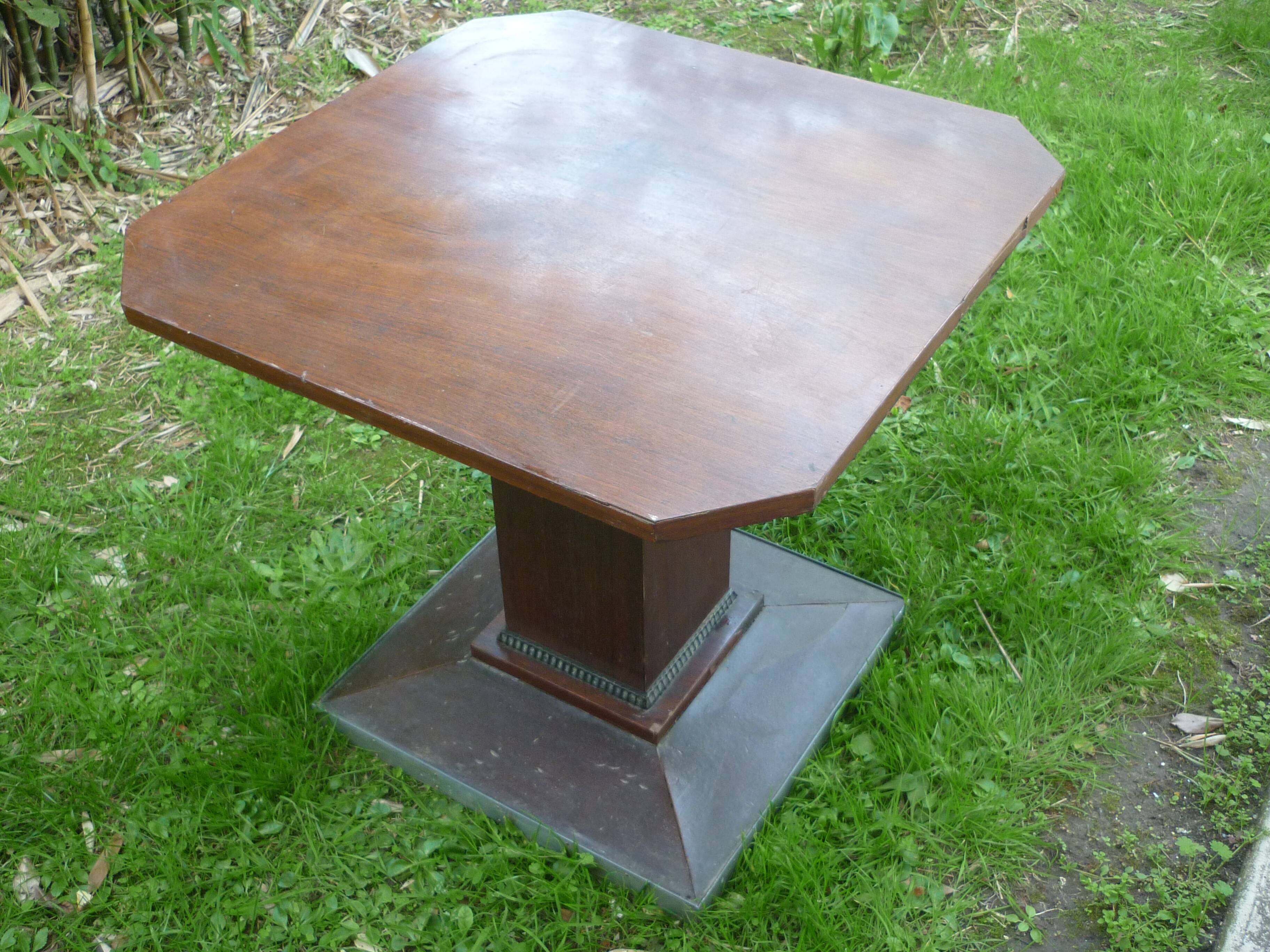 Octagonal wooden lounge table 1940-50