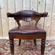 Fauteuil de bureau – Style Napoléon III – Chêne et cuir – XIXe s.