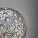 Pique-fleurs en verre de Reims 19 trous socle en métal argenté forme tortue