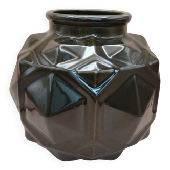 Faceted ceramic vase