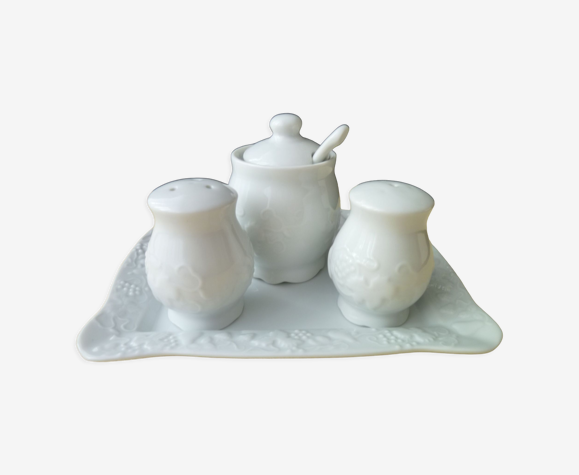 Service à condiments en porcelaine P. Deshoulières Modèle Califormia