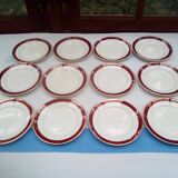 12 Rubis / Digoin dessert plates
