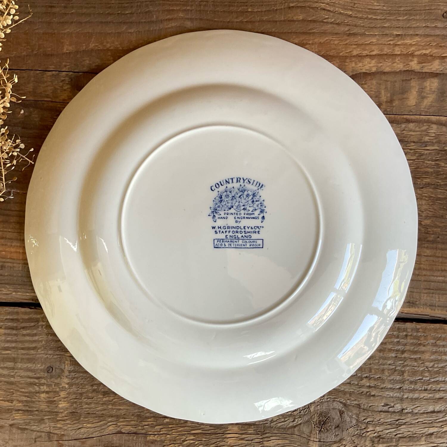6 Staffordshire England “countryside” dinner plates