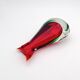 Vase sculpture murano michele onesto oball sommerso rouge vert 23.5cm
