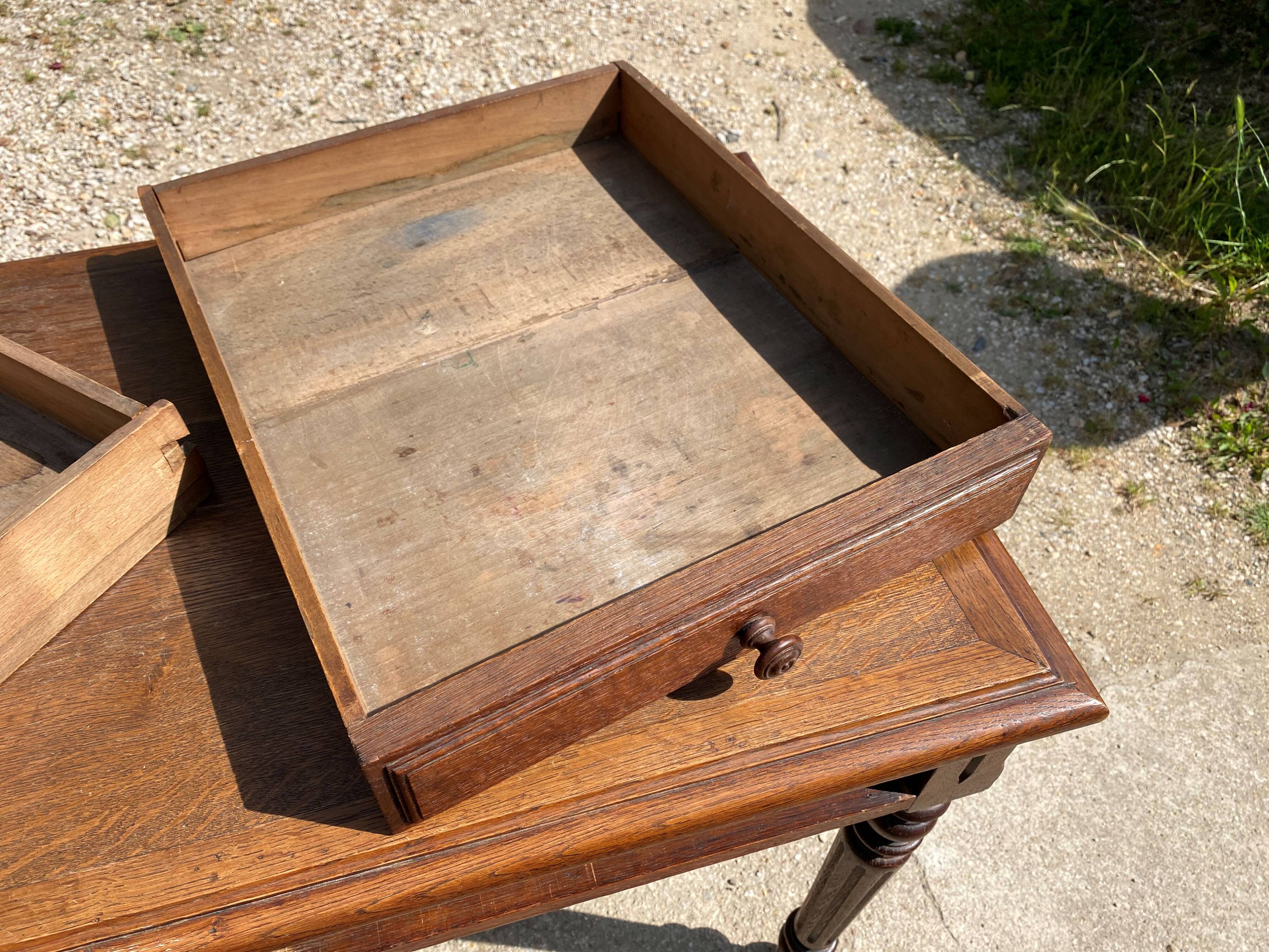 Oak desk with 2 drawers, 97 x 58 cm