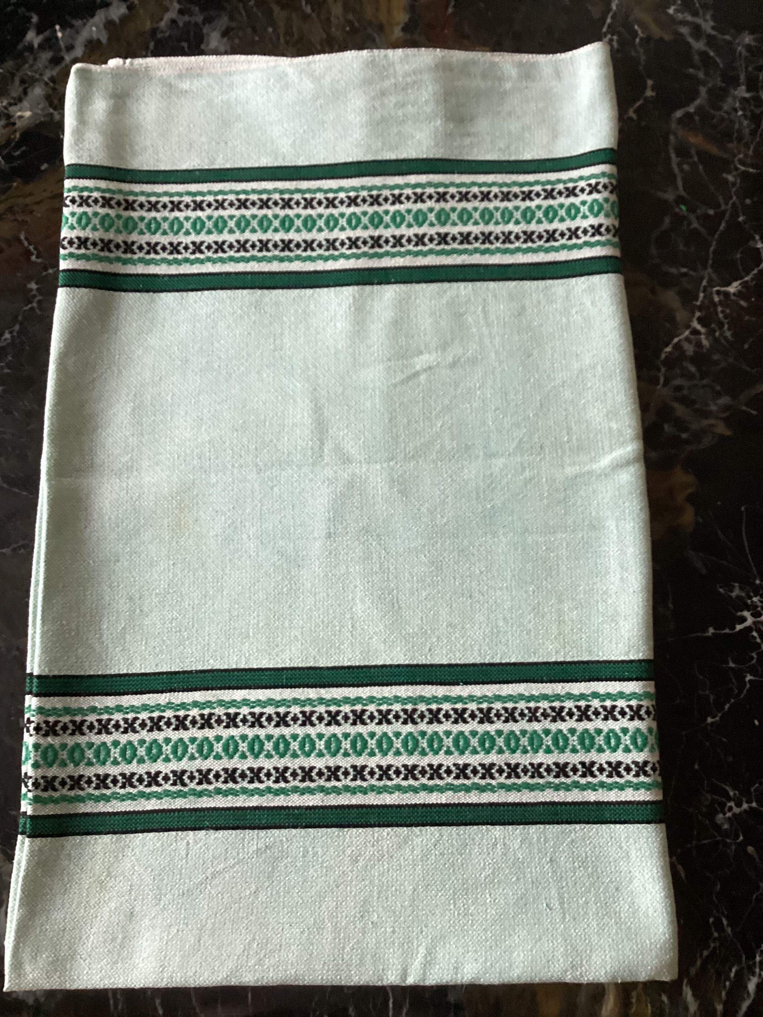 Cotton &  linen tablecloth vintage light green color