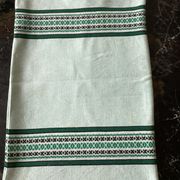 Cotton &  linen tablecloth vintage light green color