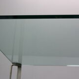 Peter Ghyczy for Ghyzcy Square Glass Coffee Table, 1970's Hollywood Regency