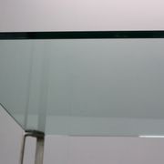 Peter Ghyczy for Ghyzcy Square Glass Coffee Table, 1970's Hollywood Regency