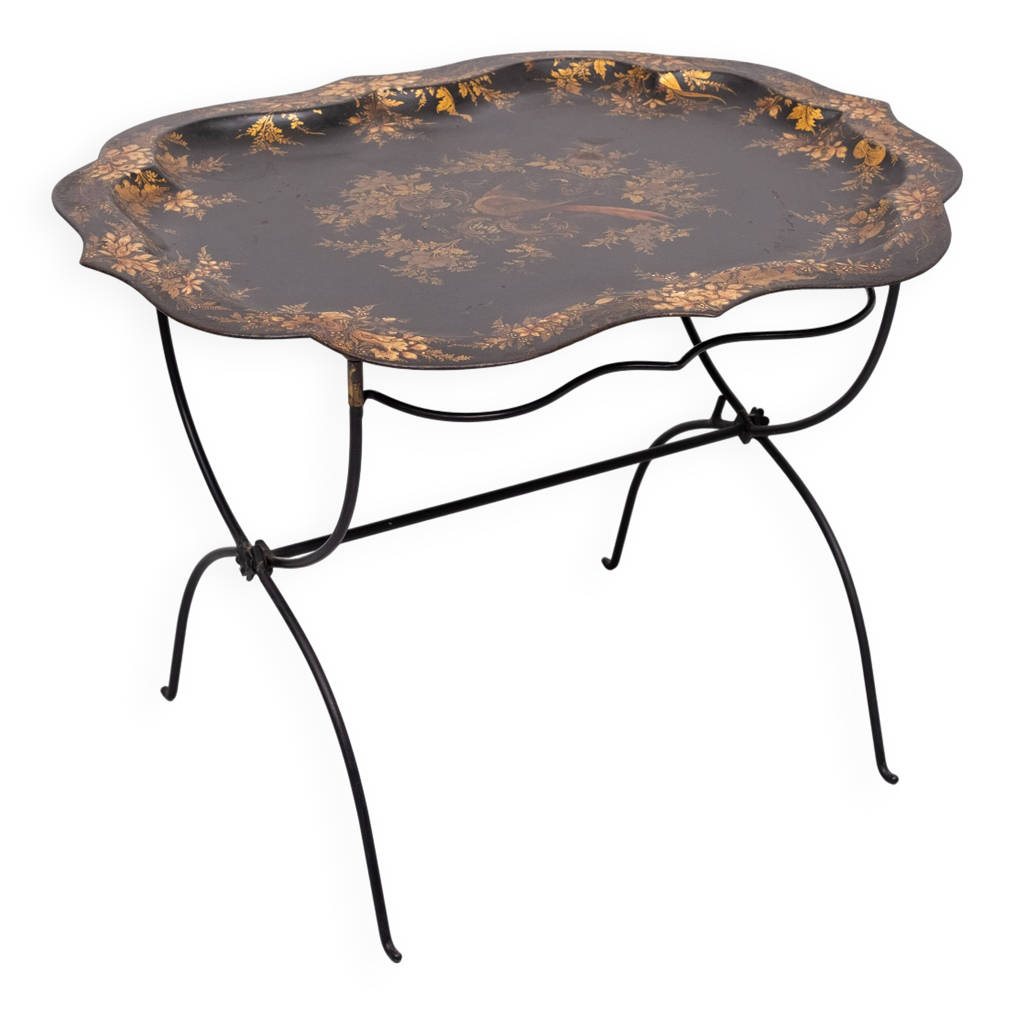 19th Century Hand painted curved Dutch Tray Table