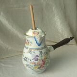 Limoges porcelain chocolatiere with its moussoir