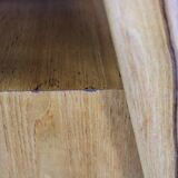 Table de chevet en érable, style milieu du siècle, années 1960, avec étagère en verre opale, restaurée, Tchécoslovaquie