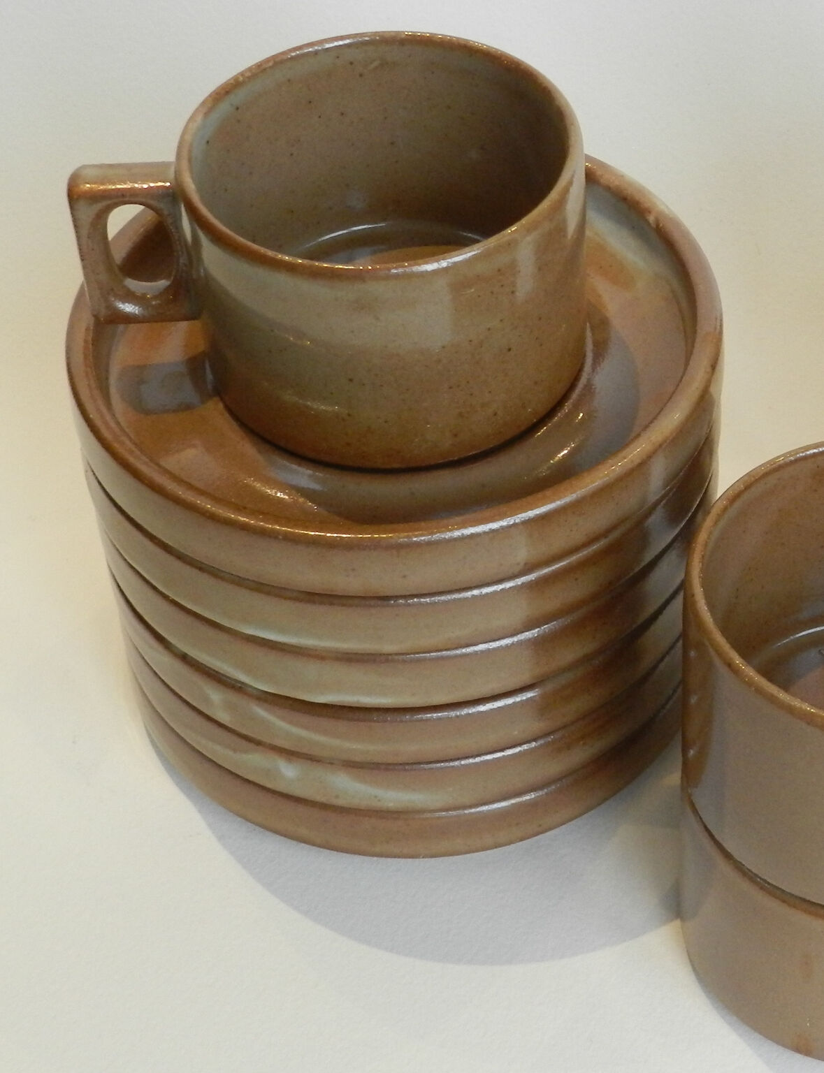 Brenne sandstone cups and saucers