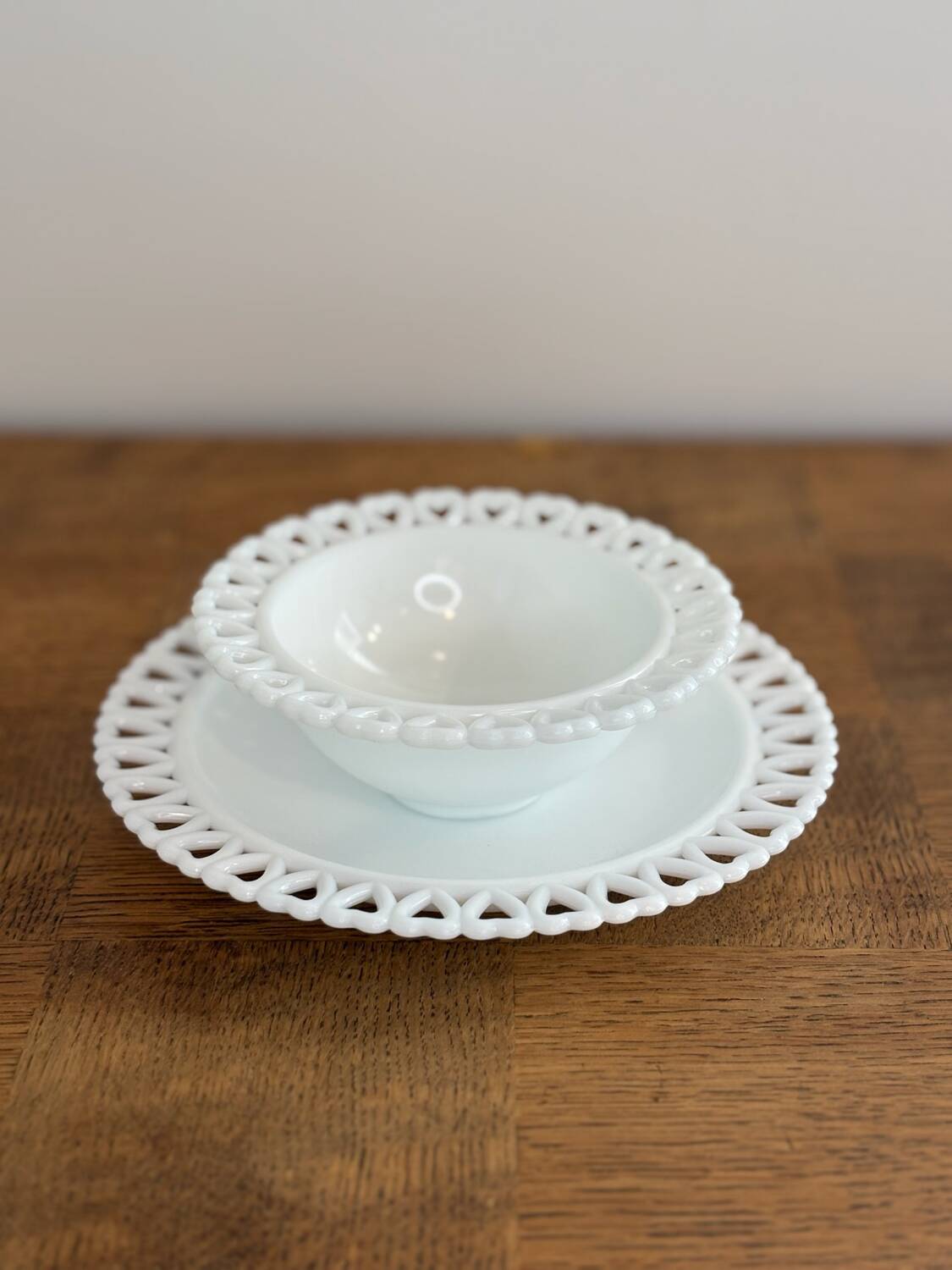 Opal heart bowl and dish