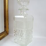 Chiselled glass whisky carafe