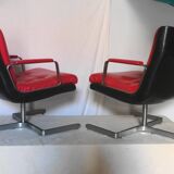 Pair of leather armchairs by Raphael Raffel from the 70s