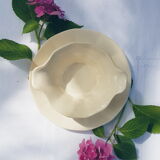 Saucière Digoin Sarreguemines blue Rose porcelain pattern "Cannes"