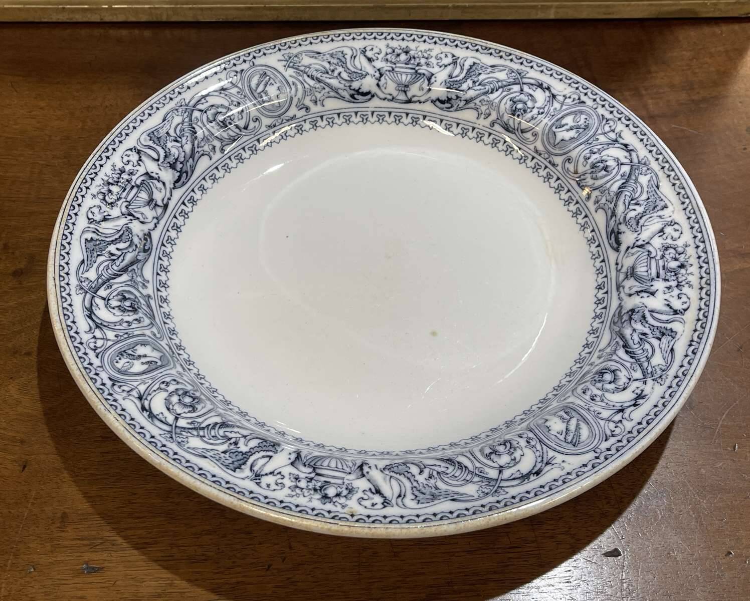 Service porcelaine anglaise Coaching scenes 10 assiettes plates, 8