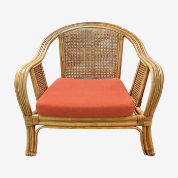 Fauteuil en rotin et cannage