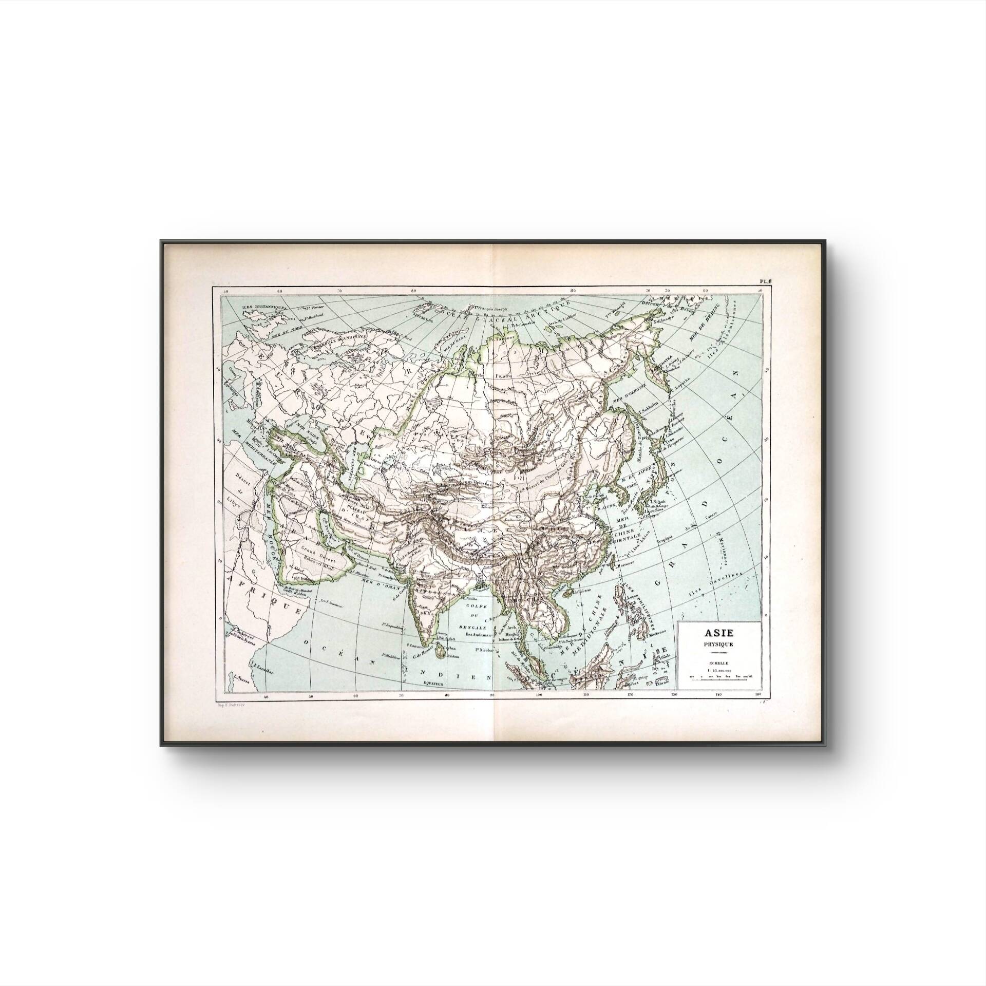 Old map of Asia 1887 – Vintage geographical map